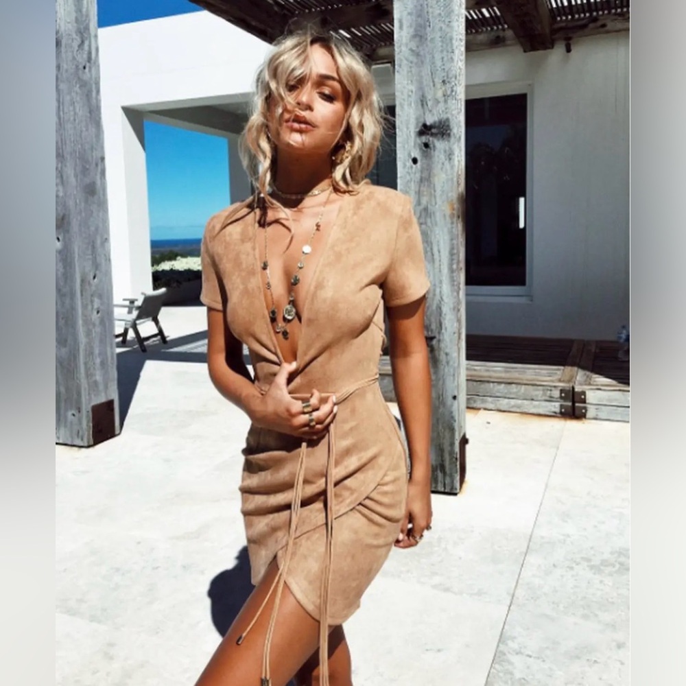 Sabo Skirt brown suede dress